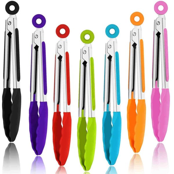 SS SILICONE COLOR FOOD TONGS