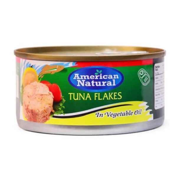 AMERICAN NATURAL TUNA FLAKES IN VEGETABLE OIL 185GM